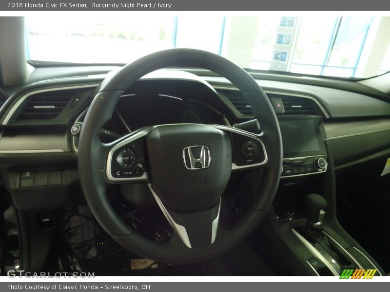 Burgundy Night Pearl / Ivory 2018 Honda Civic EX Sedan