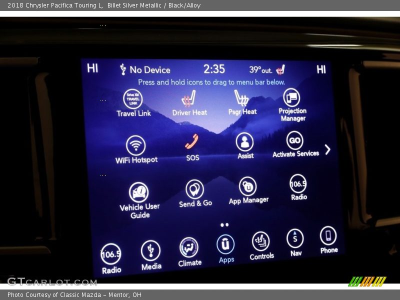 Billet Silver Metallic / Black/Alloy 2018 Chrysler Pacifica Touring L