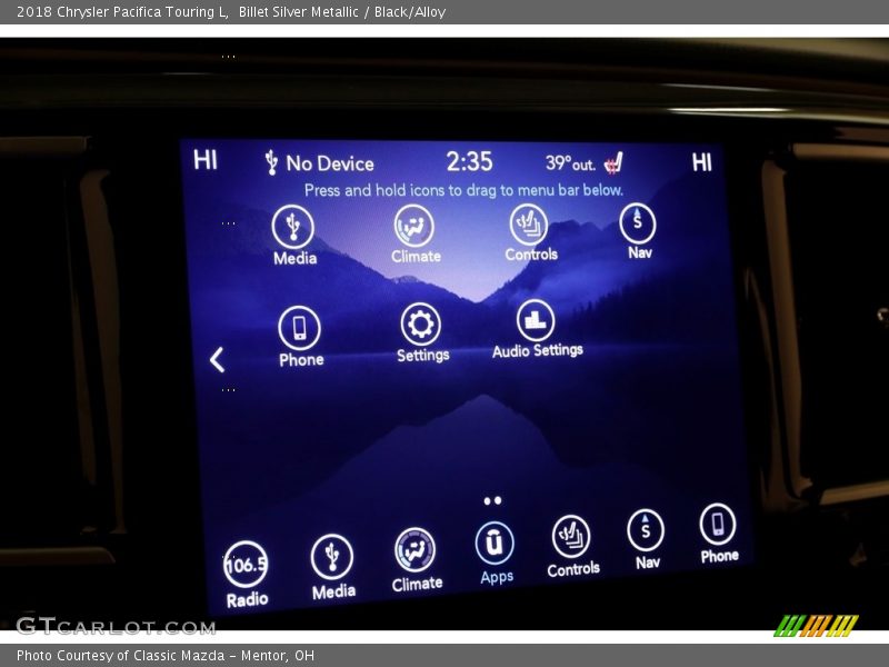 Billet Silver Metallic / Black/Alloy 2018 Chrysler Pacifica Touring L