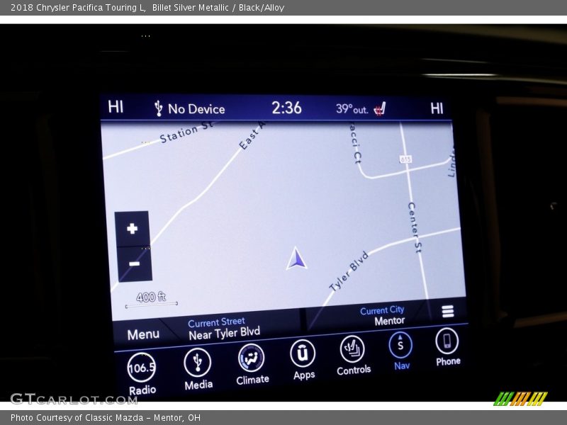 Billet Silver Metallic / Black/Alloy 2018 Chrysler Pacifica Touring L
