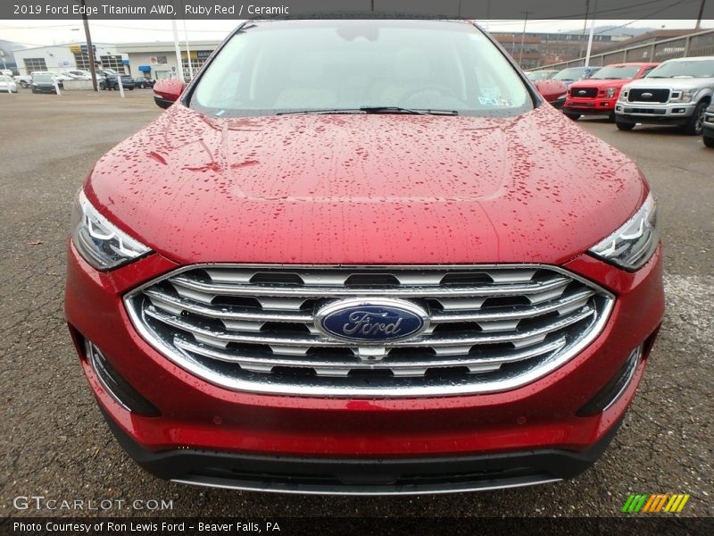 Ruby Red / Ceramic 2019 Ford Edge Titanium AWD