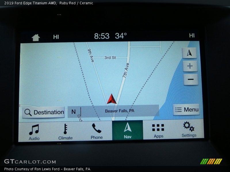 Navigation of 2019 Edge Titanium AWD