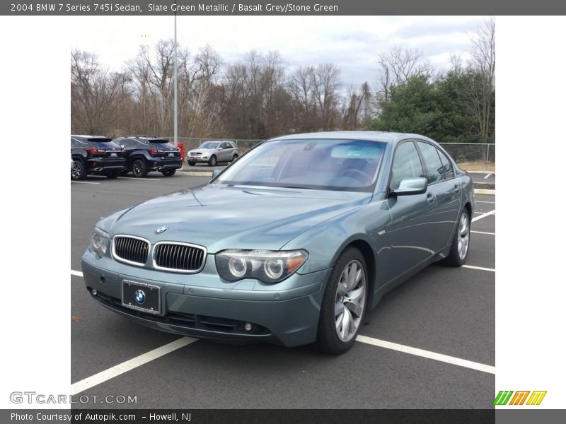 Slate Green Metallic / Basalt Grey/Stone Green 2004 BMW 7 Series 745i Sedan