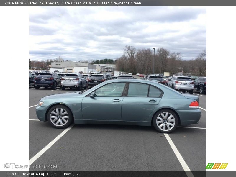 Slate Green Metallic / Basalt Grey/Stone Green 2004 BMW 7 Series 745i Sedan