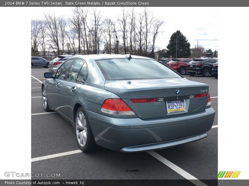 Slate Green Metallic / Basalt Grey/Stone Green 2004 BMW 7 Series 745i Sedan