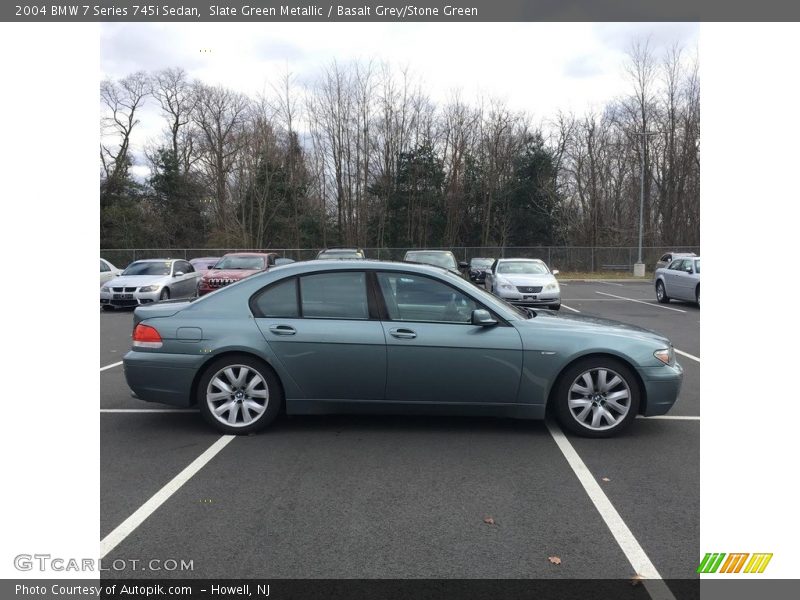 Slate Green Metallic / Basalt Grey/Stone Green 2004 BMW 7 Series 745i Sedan