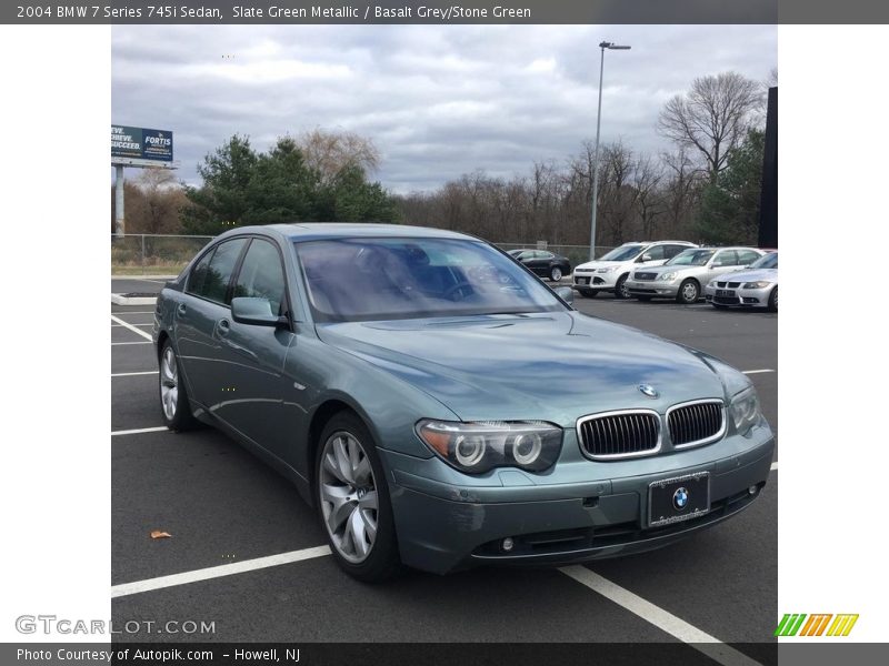 Slate Green Metallic / Basalt Grey/Stone Green 2004 BMW 7 Series 745i Sedan