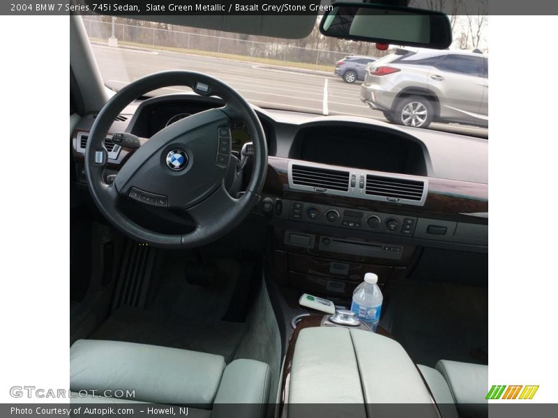 Slate Green Metallic / Basalt Grey/Stone Green 2004 BMW 7 Series 745i Sedan
