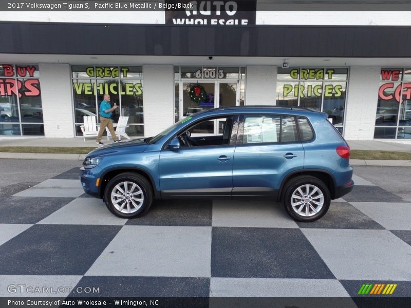 Pacific Blue Metallic / Beige/Black 2017 Volkswagen Tiguan S