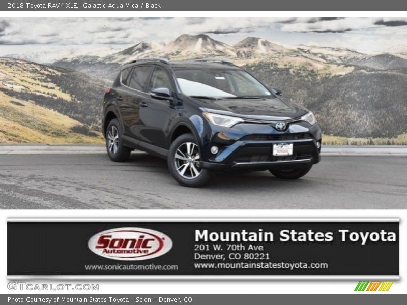 Galactic Aqua Mica / Black 2018 Toyota RAV4 XLE