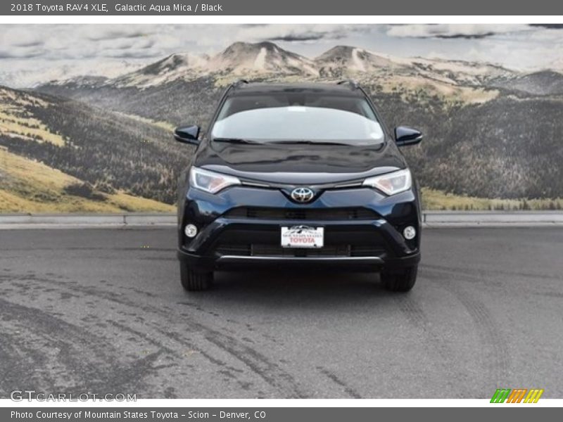 Galactic Aqua Mica / Black 2018 Toyota RAV4 XLE