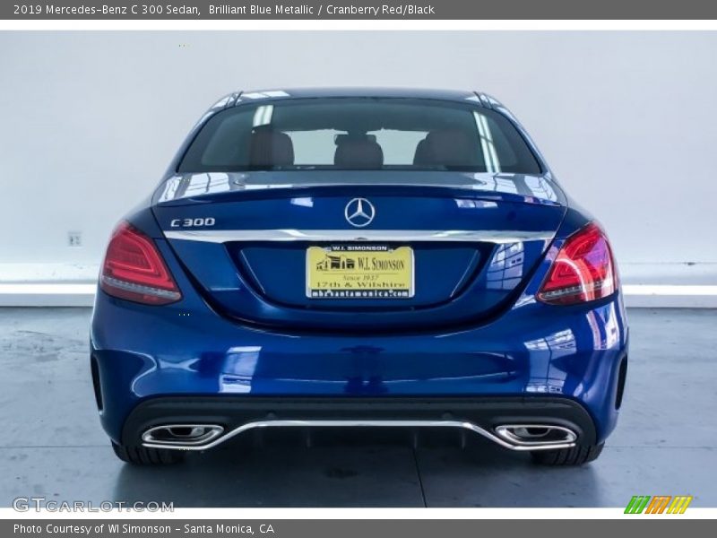 Brilliant Blue Metallic / Cranberry Red/Black 2019 Mercedes-Benz C 300 Sedan