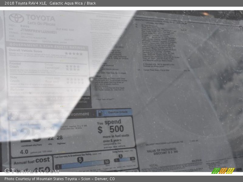 Galactic Aqua Mica / Black 2018 Toyota RAV4 XLE