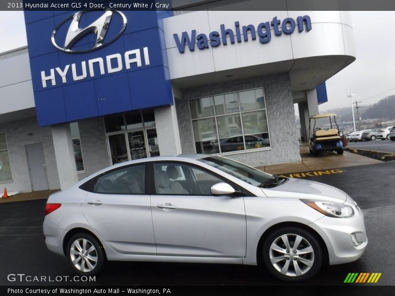 Century White / Gray 2013 Hyundai Accent GLS 4 Door