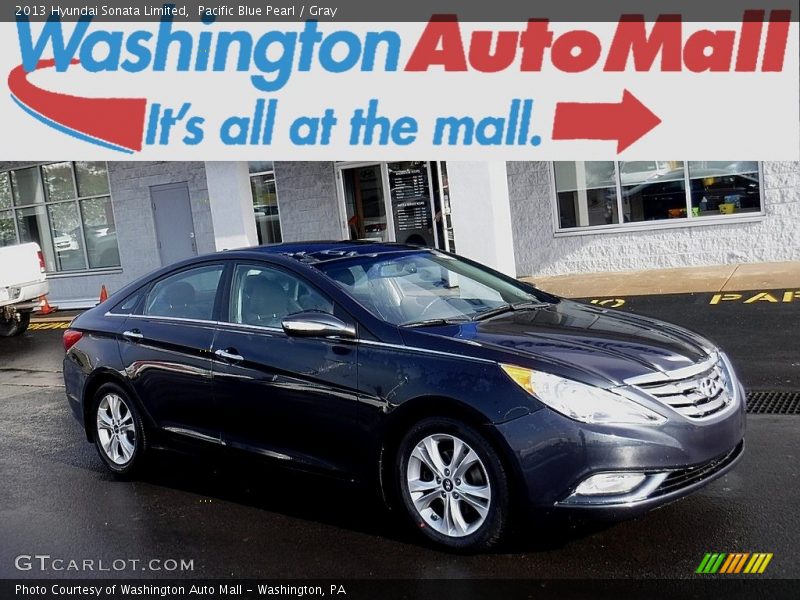 Pacific Blue Pearl / Gray 2013 Hyundai Sonata Limited