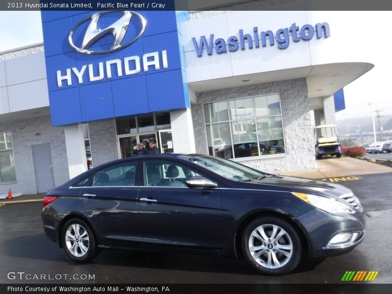 Pacific Blue Pearl / Gray 2013 Hyundai Sonata Limited