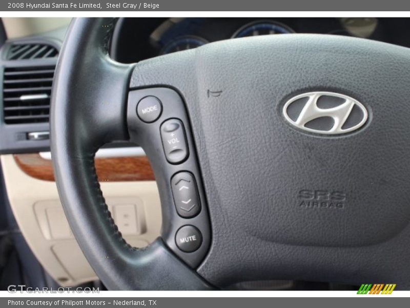 Steel Gray / Beige 2008 Hyundai Santa Fe Limited