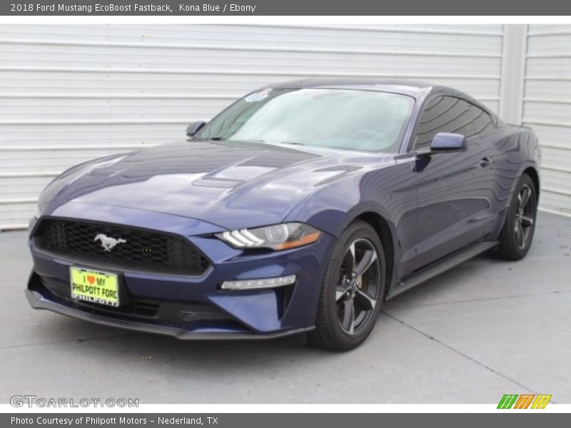 Kona Blue / Ebony 2018 Ford Mustang EcoBoost Fastback