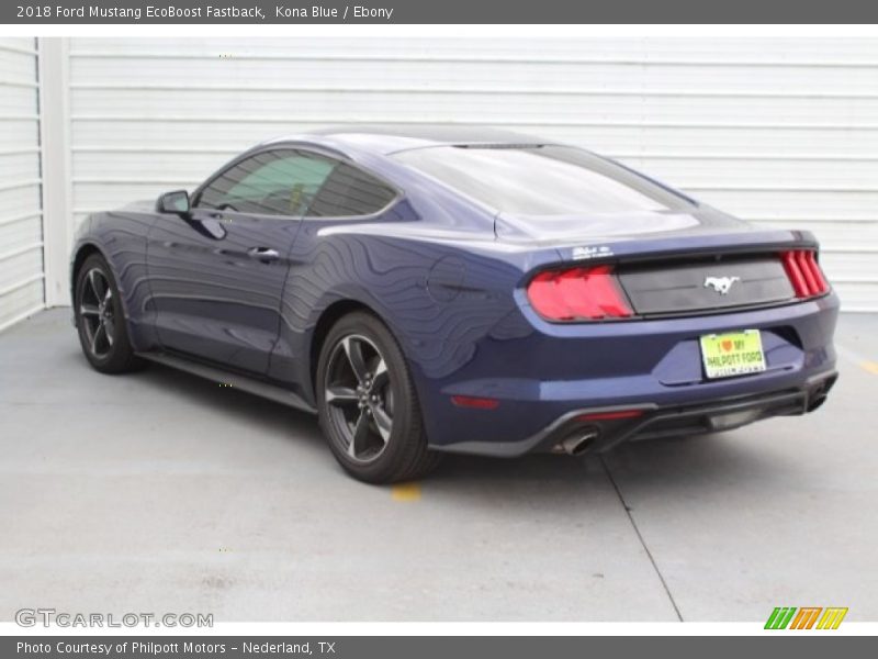 Kona Blue / Ebony 2018 Ford Mustang EcoBoost Fastback