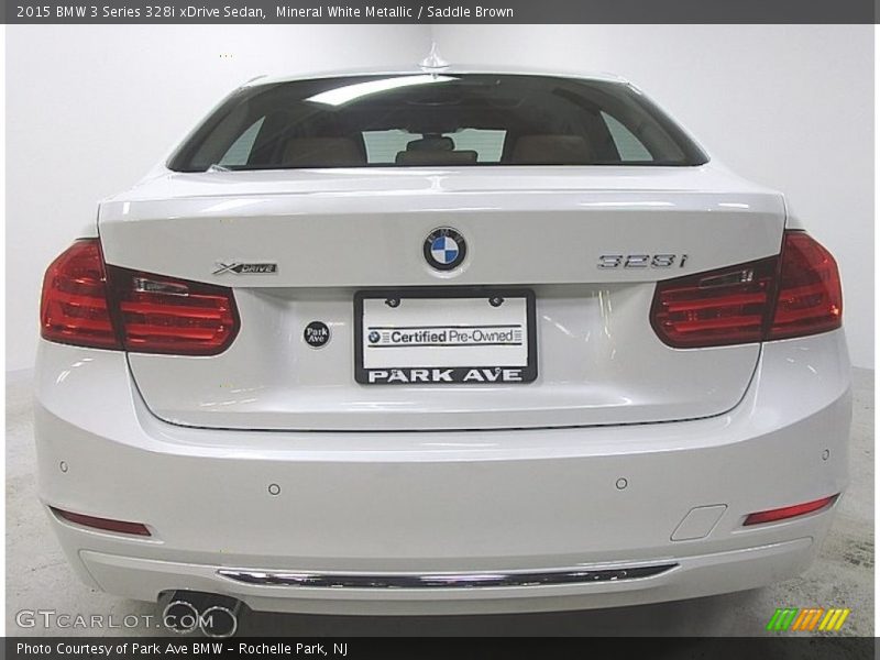 Mineral White Metallic / Saddle Brown 2015 BMW 3 Series 328i xDrive Sedan