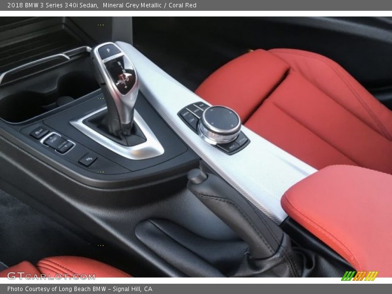 Mineral Grey Metallic / Coral Red 2018 BMW 3 Series 340i Sedan