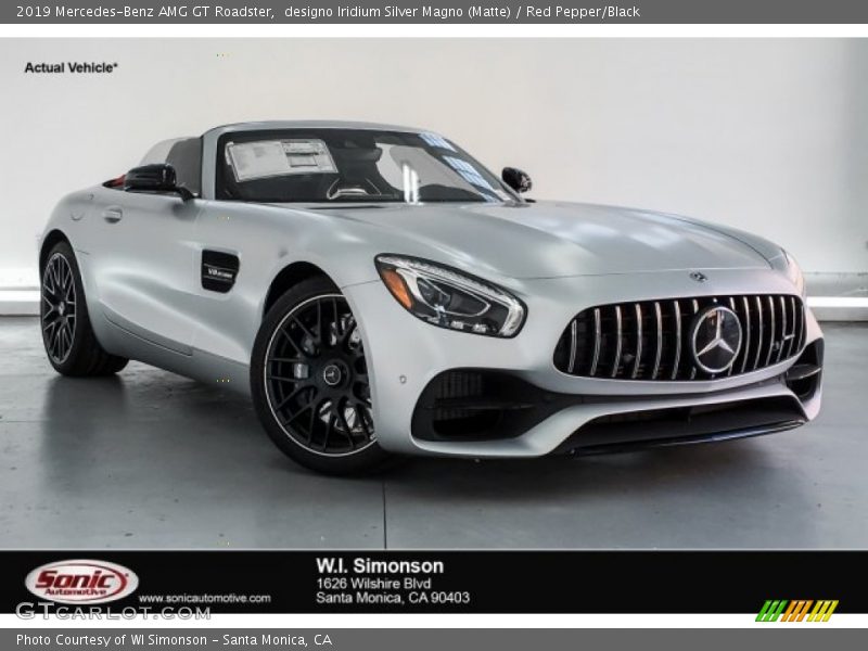 designo Iridium Silver Magno (Matte) / Red Pepper/Black 2019 Mercedes-Benz AMG GT Roadster