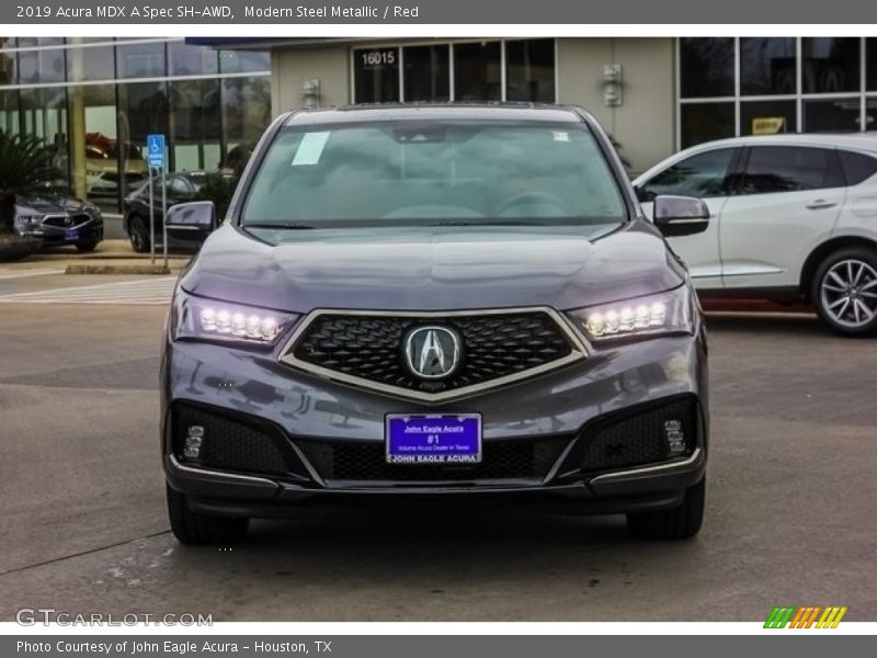 Modern Steel Metallic / Red 2019 Acura MDX A Spec SH-AWD