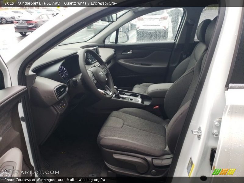 Quartz White / Espresso/Gray 2019 Hyundai Santa Fe SE AWD
