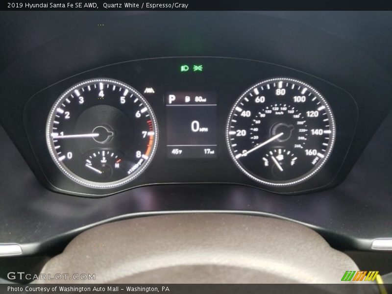 Quartz White / Espresso/Gray 2019 Hyundai Santa Fe SE AWD