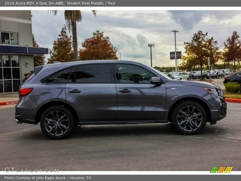 Modern Steel Metallic / Red 2019 Acura MDX A Spec SH-AWD
