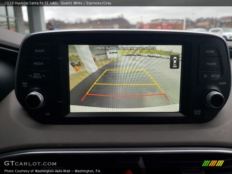 Quartz White / Espresso/Gray 2019 Hyundai Santa Fe SE AWD