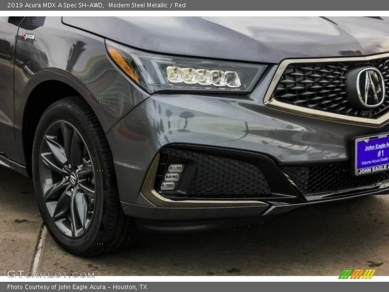Modern Steel Metallic / Red 2019 Acura MDX A Spec SH-AWD