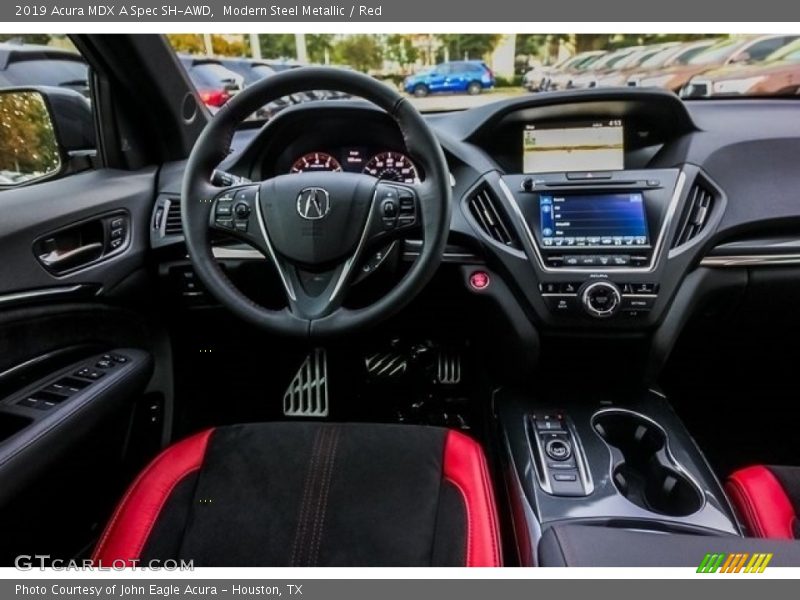 Modern Steel Metallic / Red 2019 Acura MDX A Spec SH-AWD