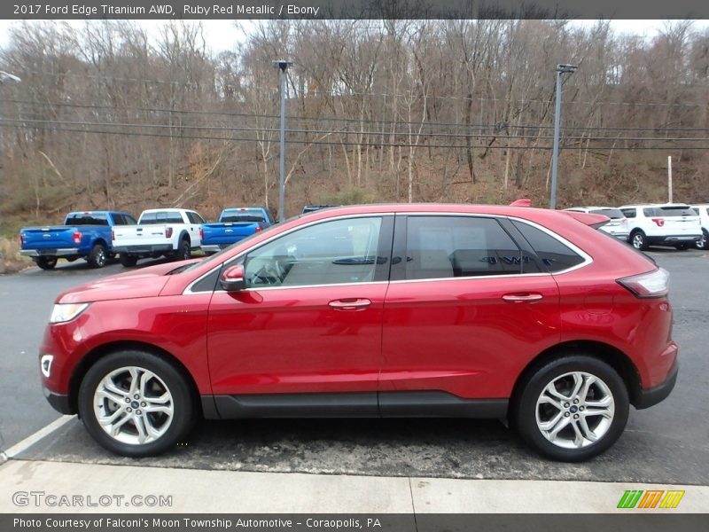Ruby Red Metallic / Ebony 2017 Ford Edge Titanium AWD