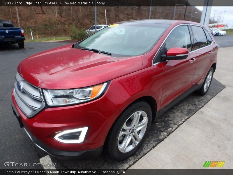 Ruby Red Metallic / Ebony 2017 Ford Edge Titanium AWD