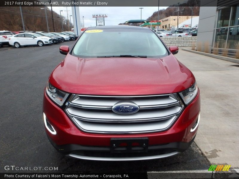 Ruby Red Metallic / Ebony 2017 Ford Edge Titanium AWD