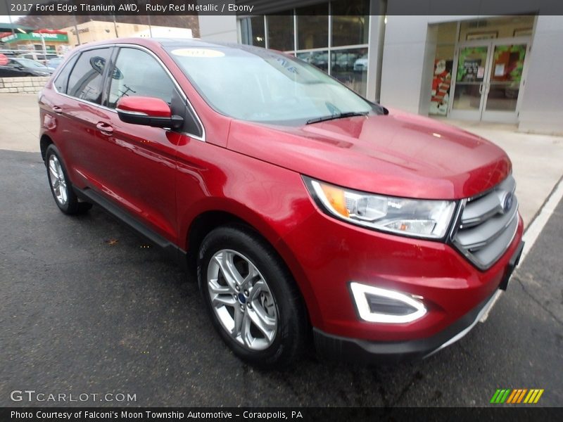 Ruby Red Metallic / Ebony 2017 Ford Edge Titanium AWD