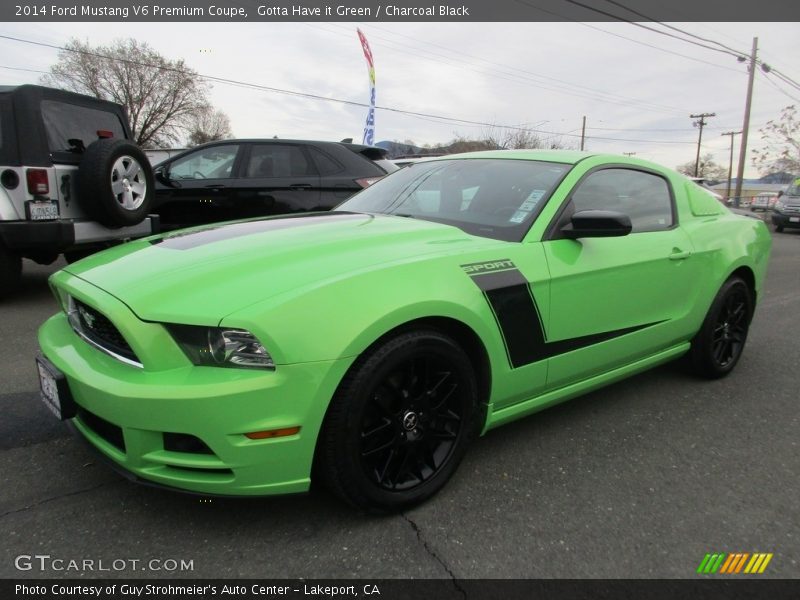 Gotta Have it Green / Charcoal Black 2014 Ford Mustang V6 Premium Coupe