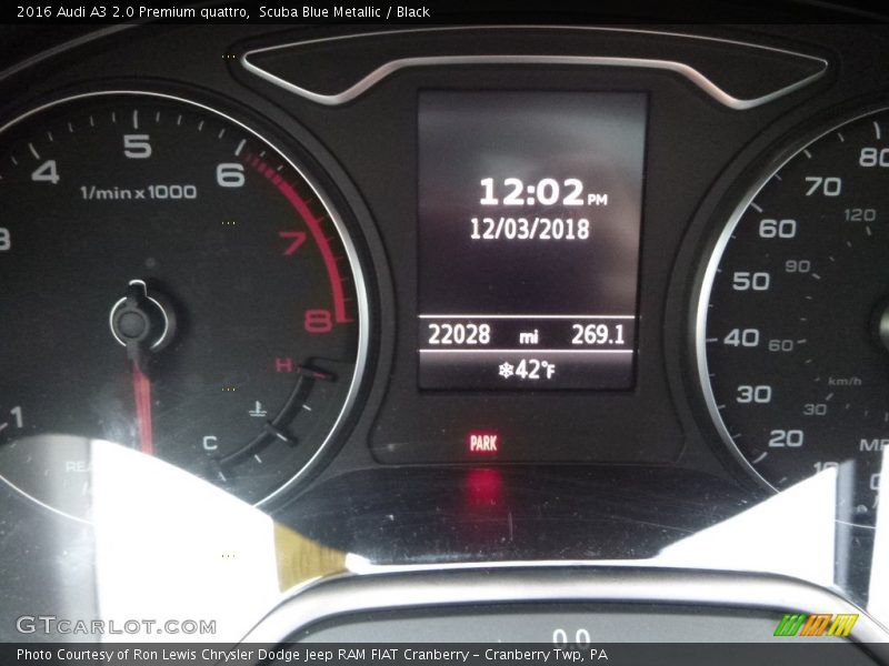 Scuba Blue Metallic / Black 2016 Audi A3 2.0 Premium quattro