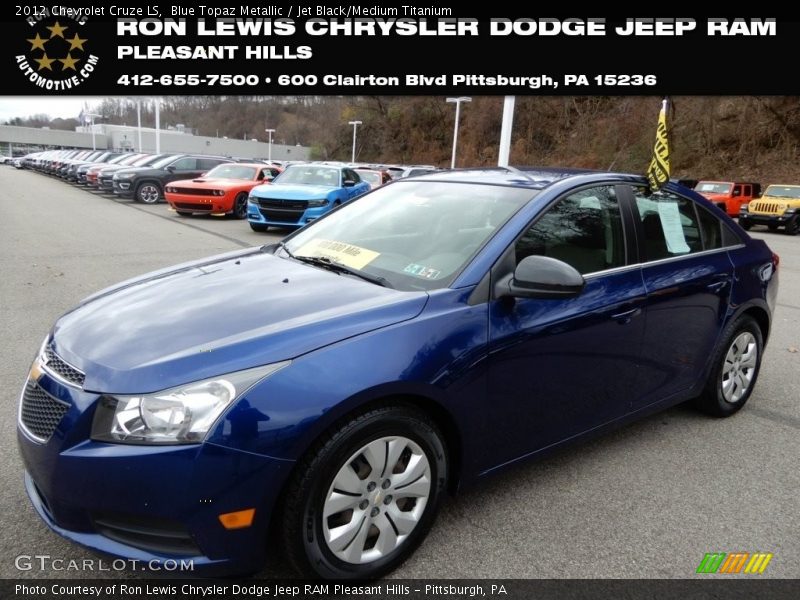 Blue Topaz Metallic / Jet Black/Medium Titanium 2012 Chevrolet Cruze LS