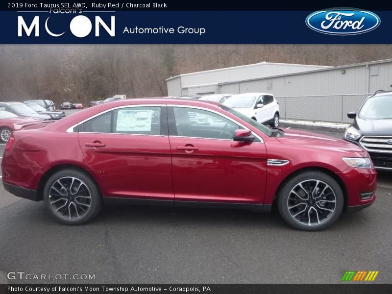 Ruby Red / Charcoal Black 2019 Ford Taurus SEL AWD