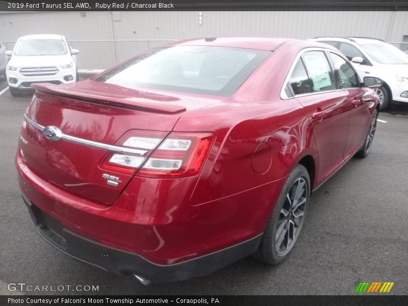 Ruby Red / Charcoal Black 2019 Ford Taurus SEL AWD