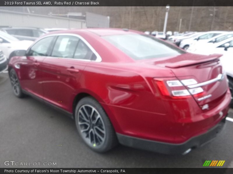 Ruby Red / Charcoal Black 2019 Ford Taurus SEL AWD