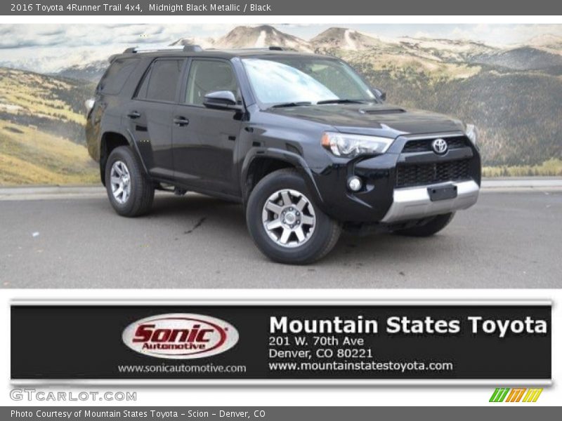 Midnight Black Metallic / Black 2016 Toyota 4Runner Trail 4x4