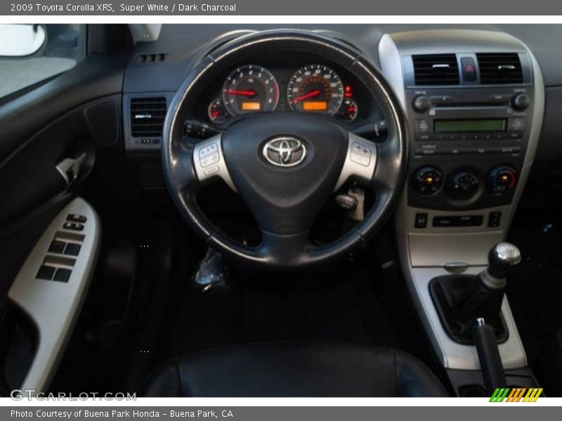 Super White / Dark Charcoal 2009 Toyota Corolla XRS