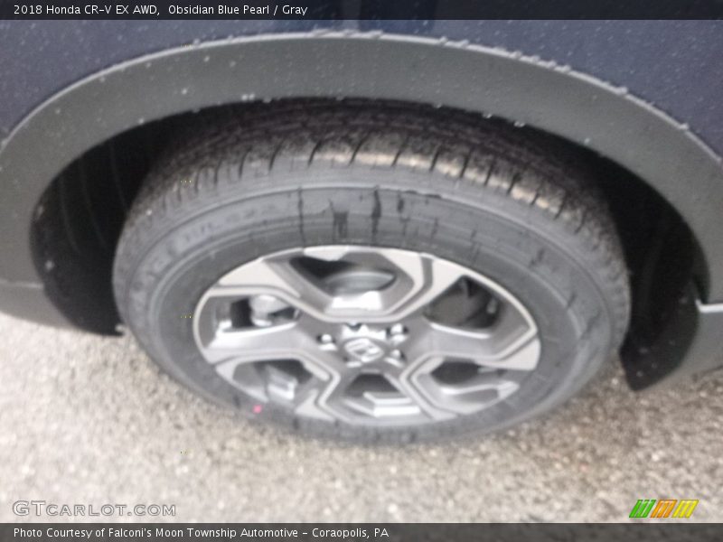 Obsidian Blue Pearl / Gray 2018 Honda CR-V EX AWD