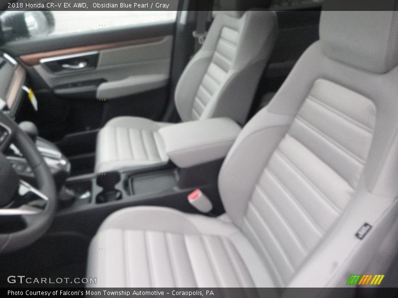 Obsidian Blue Pearl / Gray 2018 Honda CR-V EX AWD