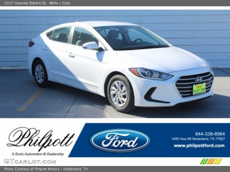 White / Gray 2017 Hyundai Elantra SE