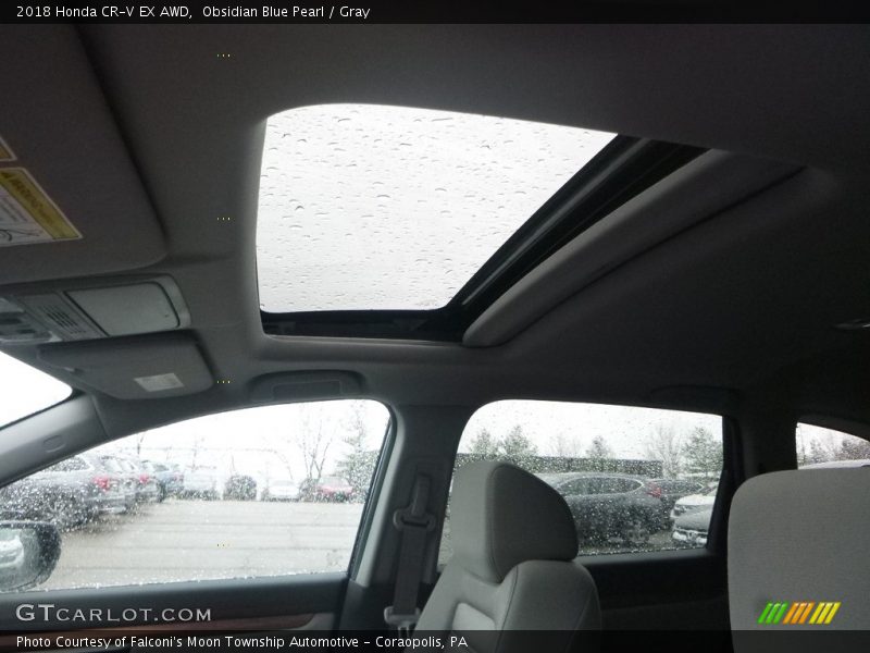 Obsidian Blue Pearl / Gray 2018 Honda CR-V EX AWD