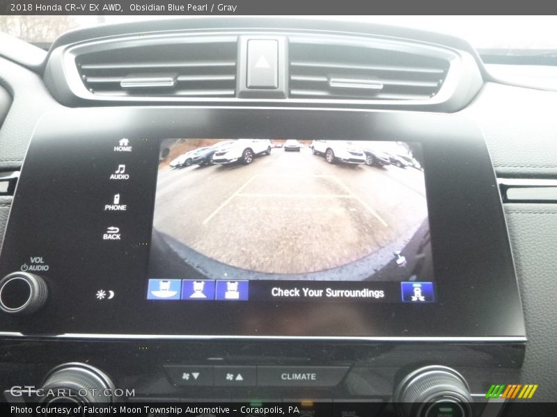 Obsidian Blue Pearl / Gray 2018 Honda CR-V EX AWD